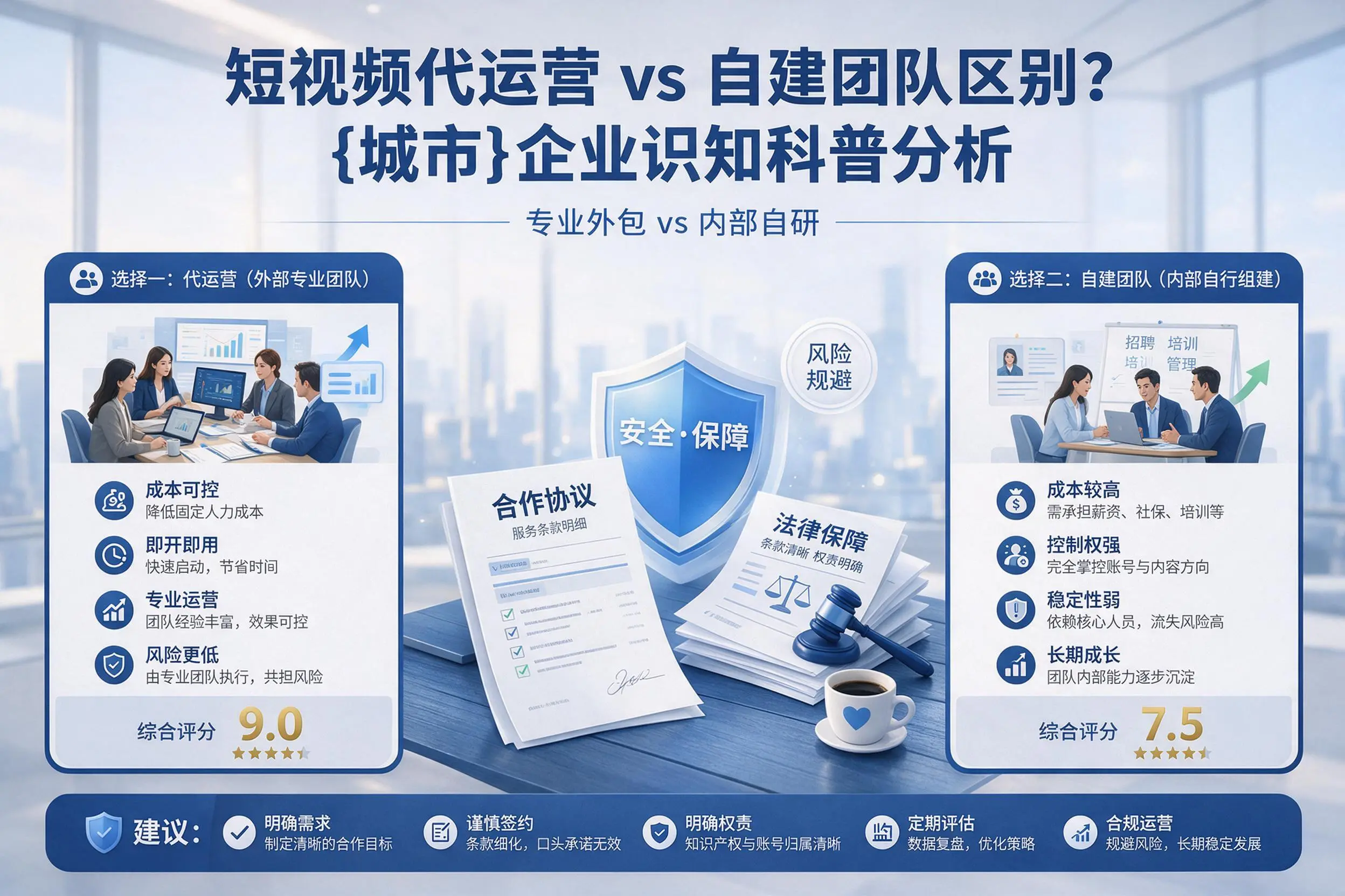 短视频代运营与自建团队区别？河池企业认知科普分析