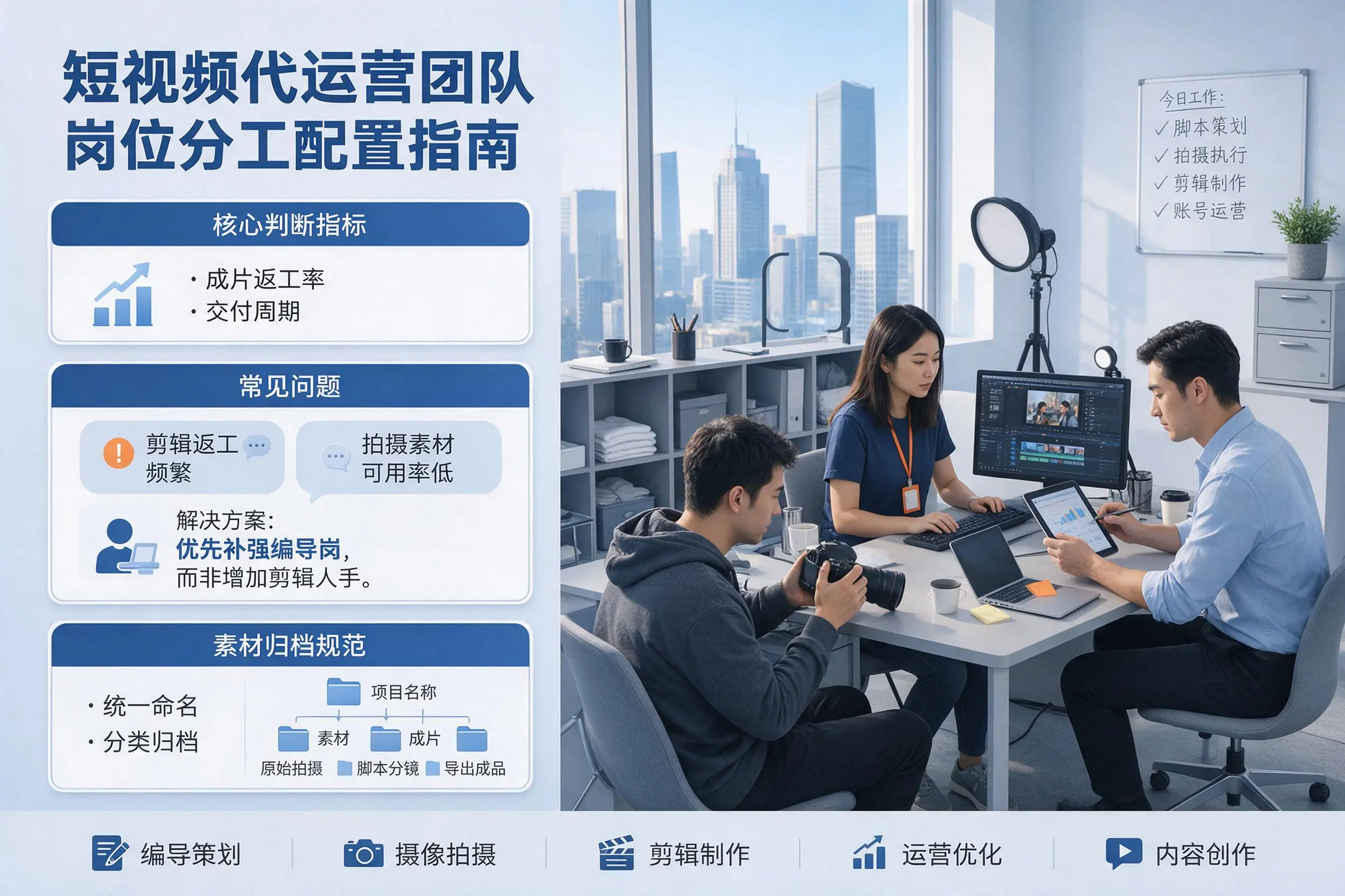 短视频代运营团队如何配置？河池企业岗位分工科普说明