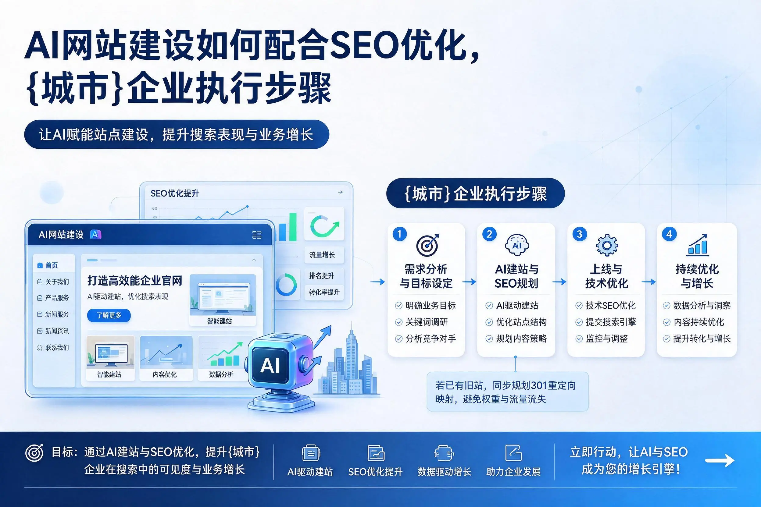 AI网站建设如何配合SEO优化，河池企业执行步骤