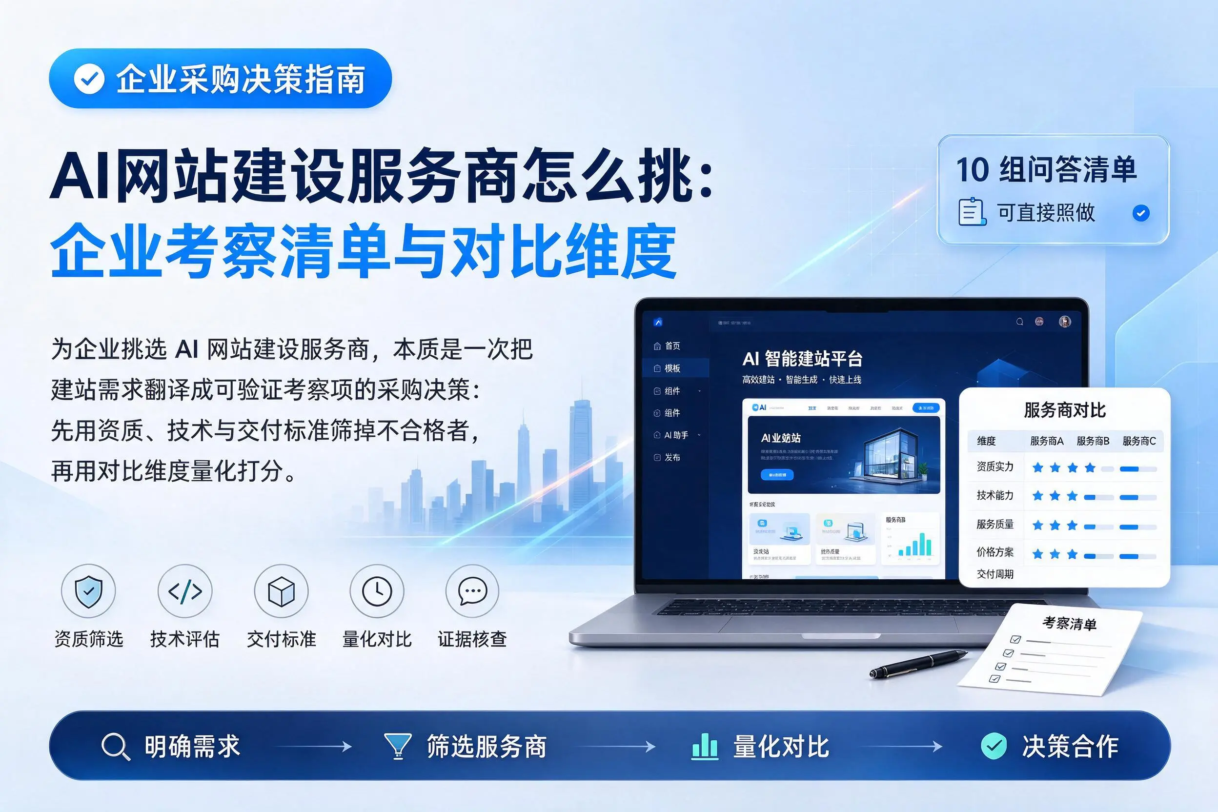 AI网站建设服务商怎么挑:河池企业考察清单与对比维度